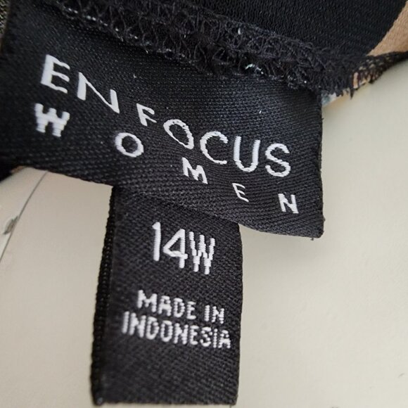 Enfocus Studio Dress Womens Size 14W Brown Black Animal Print Maxi Long Beaded - Picture 6 of 7